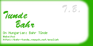 tunde bahr business card